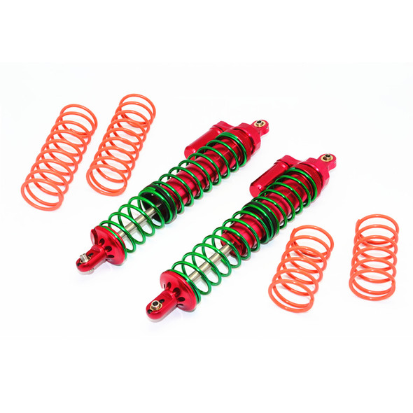 GPM Racing Aluminum Front/Rear Adjustable Spring Shocks Red/Green : Traxxas X-Maxx