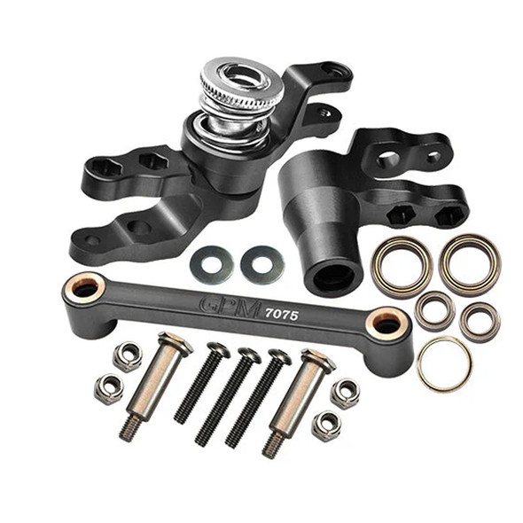 GPM Aluminum 7075-T6 Front Steering Assembly Black for 1/10 Maxx / 1/8 Maxx Slash