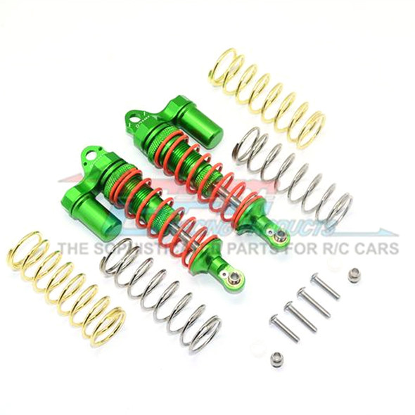 GPM Alum Front Adjustable L-Shape Piggy Back Shocks 87mm Green : Rustler 4x4 VXL
