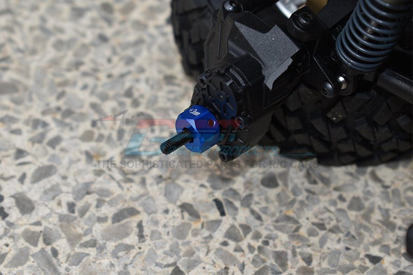 GPM Alum Wheel Hex Adapters +3mm Red : SCX10 III Jeep Wrangler / Capra 1.9