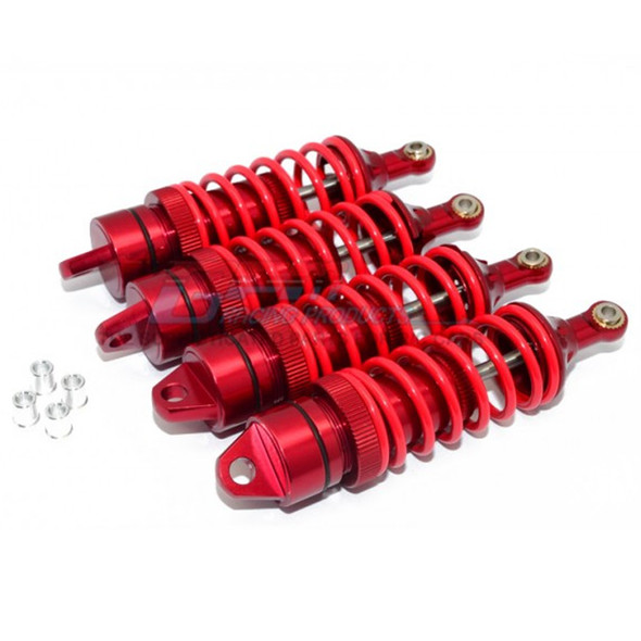 GPM Racing Alloy F/R Adjustable Spring Dampers 85mm (4) Red : Traxxas Revo