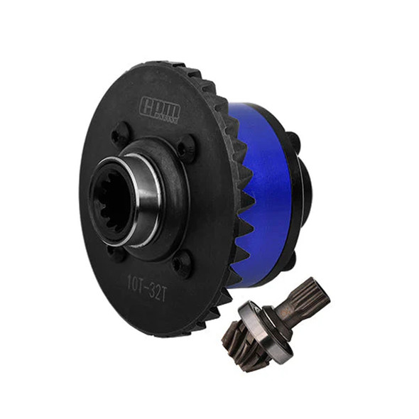 GPM Medium Carbon Steel + Alum Alloy Rear Differential Blue for X-Maxx / XRT