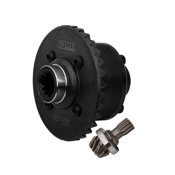 GPM Medium Carbon Steel + Alum Alloy Rear Differential Black for X-Maxx / XRT
