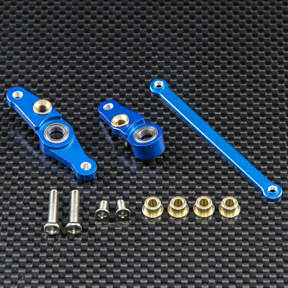 GPM Racing Aluminum Steering Assembly w/ Bearings Blue : Tamiya DF-01 / TA01/02