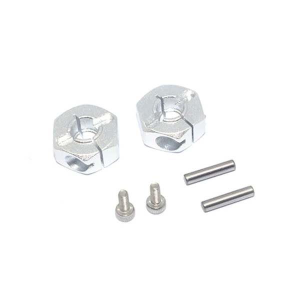 GPM Racing Aluminum Rear Wheel Hex Adapter Silver : 1/10 Tamiya DT-03