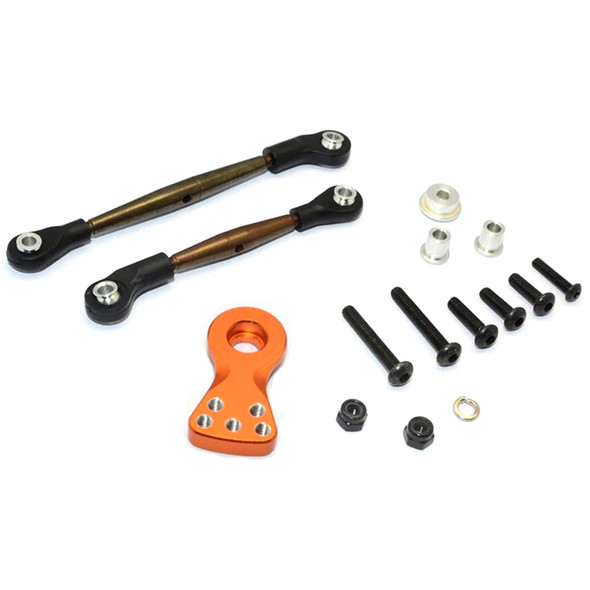 GPM Spring Steel Modified Anti-Thread Steering Tie Rod w/Servo Horn Orange for Tamiya Lunch Box