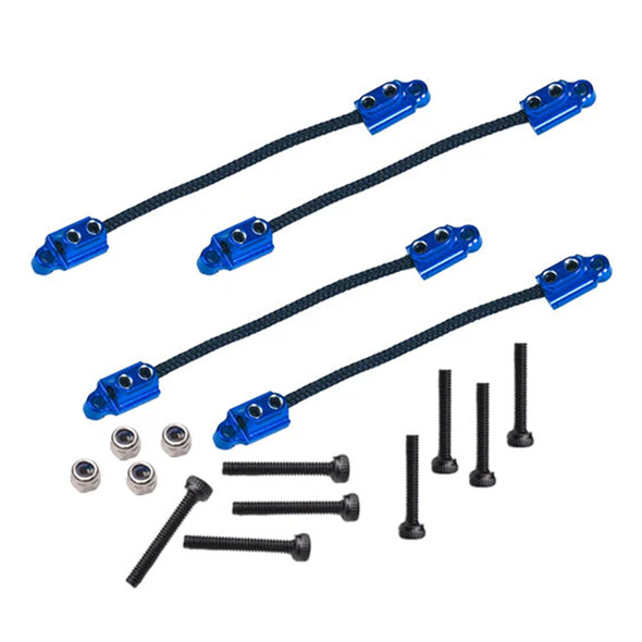 GPM Front & Rear Suspension Travel Limit Straps Blue for Losi 1/18 Mini LMT