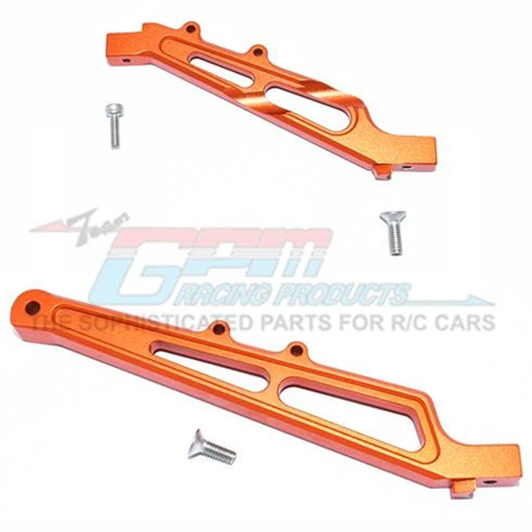 GPM Racing Alum Front + Rear Chassis Brace (5Pcs) Orange : Limitless/Infraction