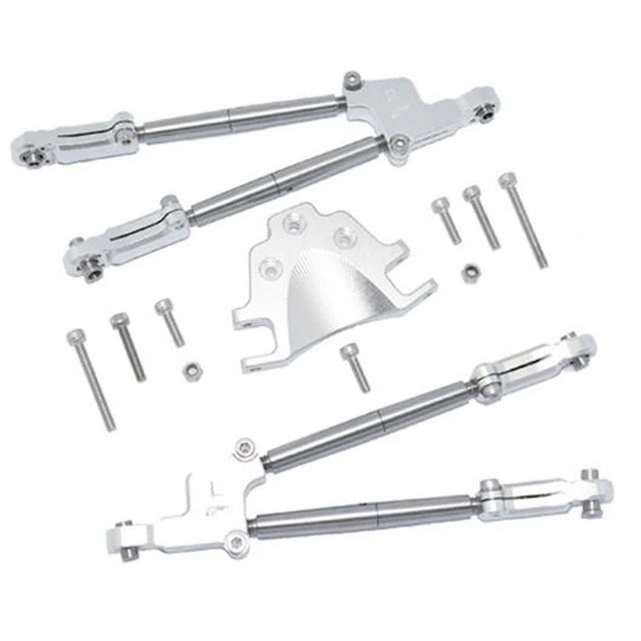 GPM Aluminum Rear Tie Rods w/ Stabilizer Set Silver : 1/5 Kraton & Outcast 8S BLX