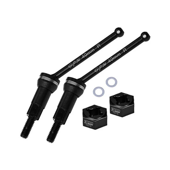 GPM Medium Carbon Steel Rear CVD Drive Shafts (40mm) w/Wheel Hex Black for Mojave Grom