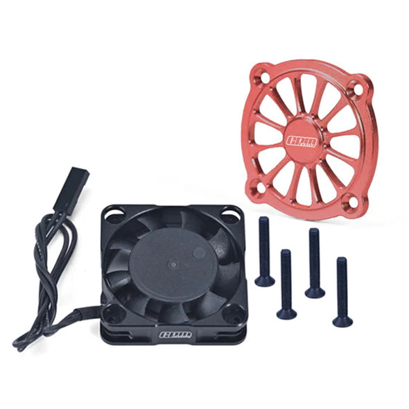 GPM Alum Motor Heatsink w/Metal Frame Cooling Fan Red for Arrma 1/10 Gorgon