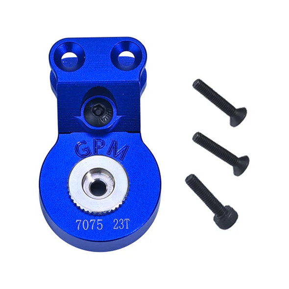 GPM Alum 7075 Servo Saver Steering 23T Blue w/ Built-In Spring for Arrma Gorgon
