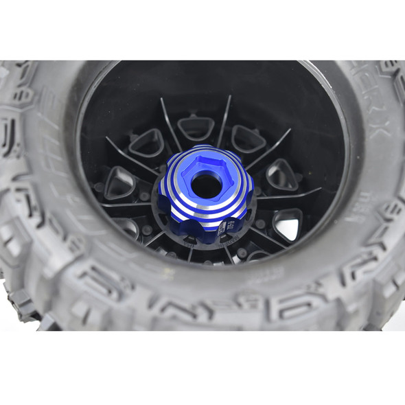 GPM Aluminum 8x32 to 17mm 1/2" Offset Hex Adapters (4) Black for Pro-Line Wheels