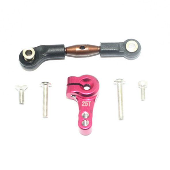 GPM Racing Spring Steel Tie Rod+25T Aluminum Servo Horn Red : Rustler 4x4