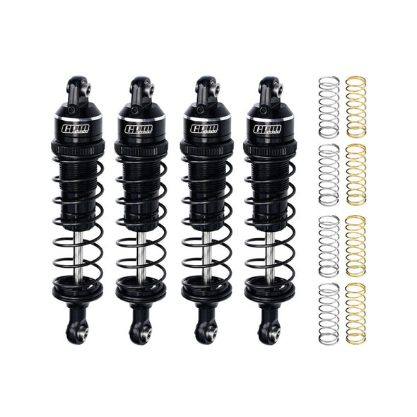 GPM Front & Rear Alum Alloy Adjustable Shocks 87mm (4) Black for 1/16 Mini Maxx