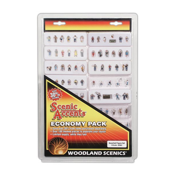 Woodland Scenics A2063 Economy Pack - Assorted Figure Set - N Scale