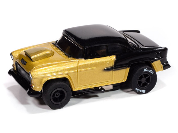 Auto World Xtraction 1955 Chevrolet Bel Air (Metallic Gold & Black) HO Scale Slot Car