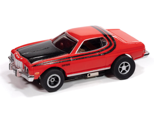 Auto World Xtraction 1976 Ford Torino Gloss (Red & Black Stripes) HO Slot Car