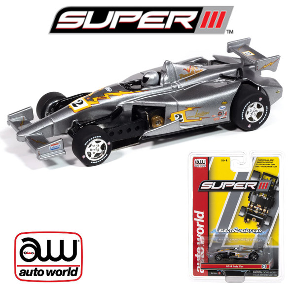 Auto World Super III 2014 Indy Car Johnny Lightning Special #2 (Gray) HO Slot Car