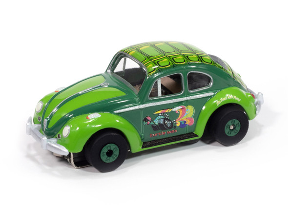 Auto World Thunderjet 1966 Volkswagen Beetle Turtle Wax (Two Tone Green) HO Slot Car