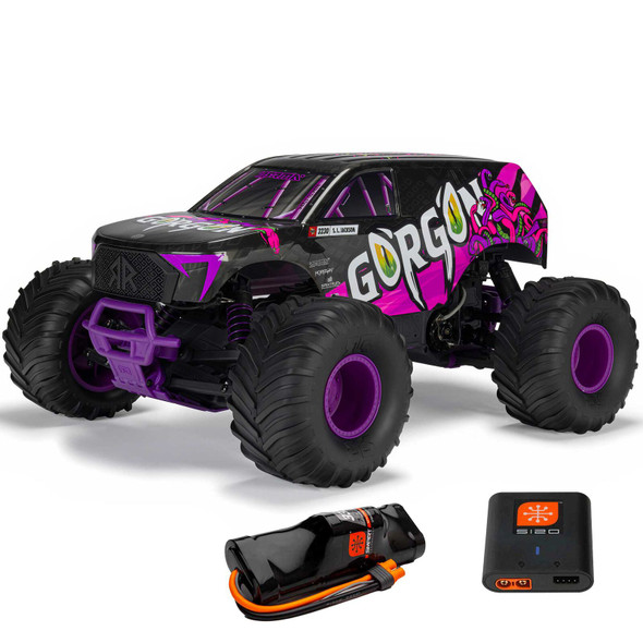 ARRMA ARA3230ST4 1/10 GORGON 4X2 MEGA 550 Brushed Monster Truck RTR w/ Battery & Charger Purple
