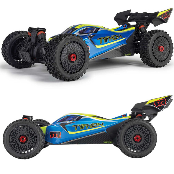 ARRMA ARA4306V4T4 1/8 TYPHON 223S DSC 4X4 RTR Brushless Buggy, Blue