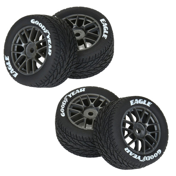ARRMA PRO1028310 1/12 Goodyear Eagle Wet Tire F/R MTD Gray Wheels (4): Losi NASCAR