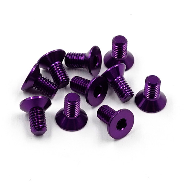 Yeah Racing AHF-306PP Alum 7075 3x6mm Hex Socket Flat Head Screws (10) Purple