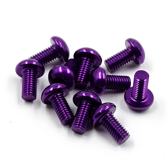 Yeah Racing Aluminum 7075 3x6mm Hex Socket Button Head Screws (10pcs) Purple