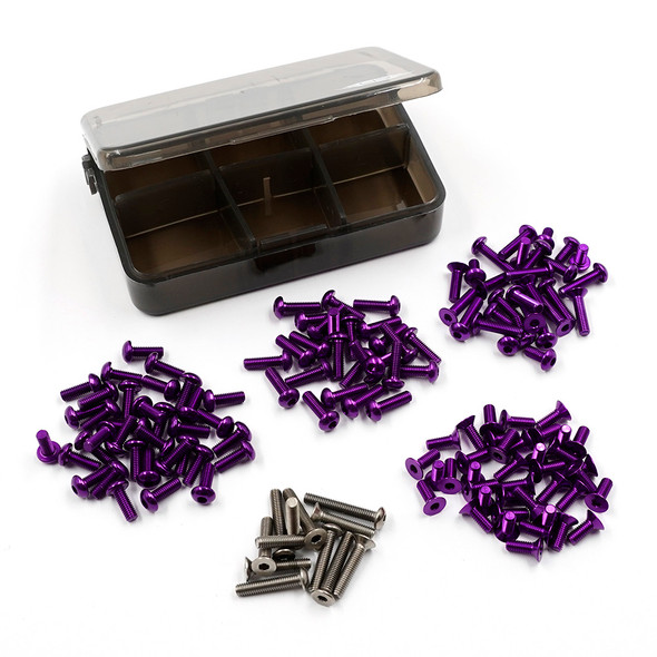 Yeah Racing TSAS-0044PP 7075 Aluminum & Titanium Screw Assorted Set w/Box for ReveD RDX