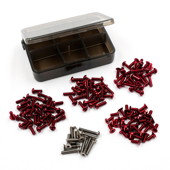 Yeah Racing TSAS-0044RD 7075 Aluminum & Titanium Screw Assorted Set w/Box for ReveD RDX