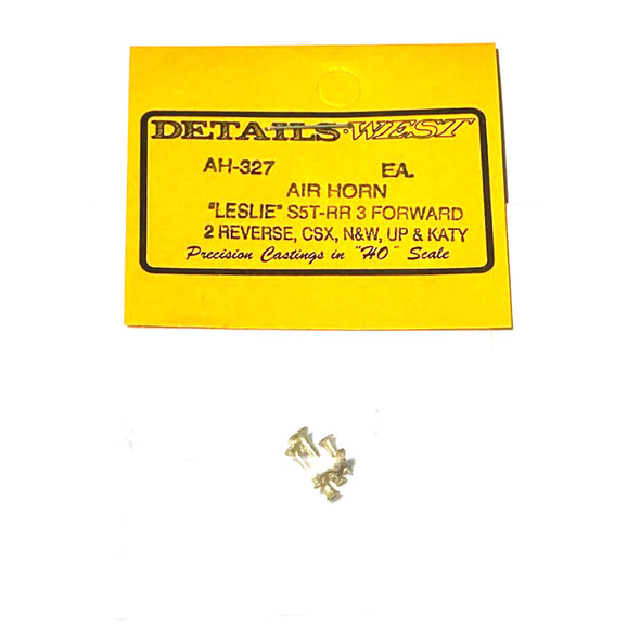 Details West AH-327 S5T-RR Air Horn "Leslie" 3 Bells Facing Forward, 2 Facing Back HO Scale