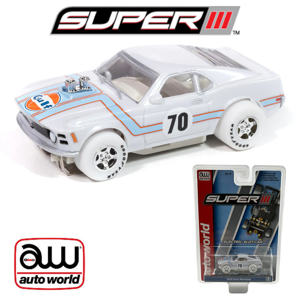 Auto World Super III 1970 Ford Mustang iWheels HO Scale Slot Car