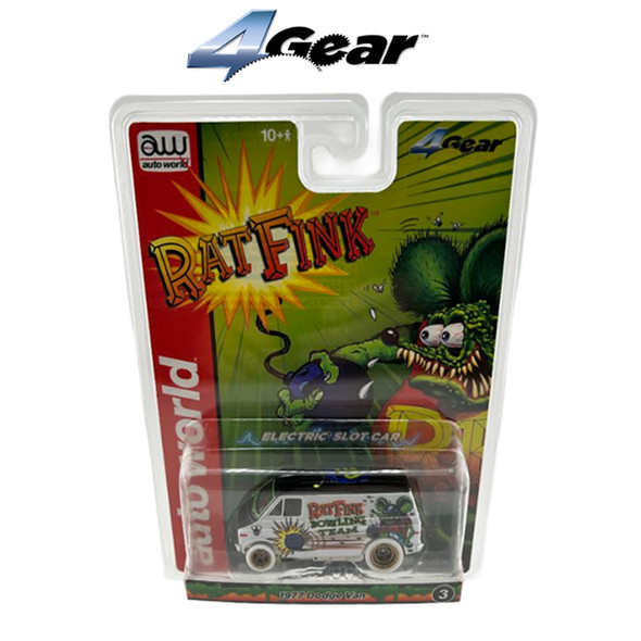 Auto World 4Gear 1977 Dodge Van Rat Fink Flat iWheels HO Slot Car