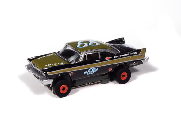 Auto World Thunderjet 1958 Plymouth Fury (Flat Black & Gold) HO Slot Car
