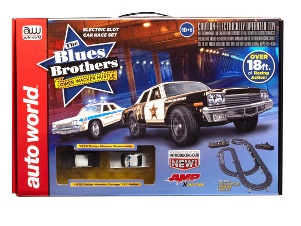 Auto World SRS360 18' Blues Brothers Lower Wacker Hustle Slot Race Set HO Scale