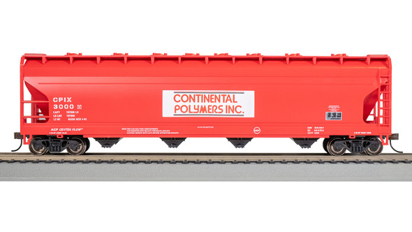 Bachmann 17510 56' ACF Center-Flow Hopper - Continental Polymers #3000 HO Scale