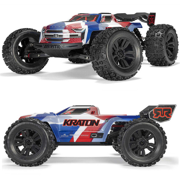 ARRMA ARA8608V6T4 1/8 KRATON 6S 4X4 RTR Brushless Speed Truck, Blue/Red