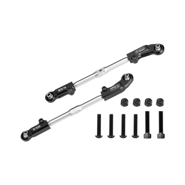 GPM Alum + Stainless Steel Adjustable Front Steering Tie Rod Black for 1:8 KRATON 6S