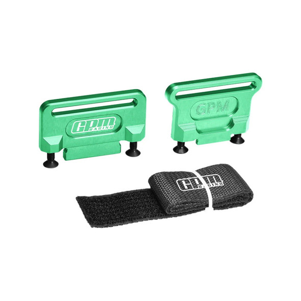 GPM Aluminum 7075 Alloy Retainer Battery Hold-Down Green for Traxxas 1:8 Jato