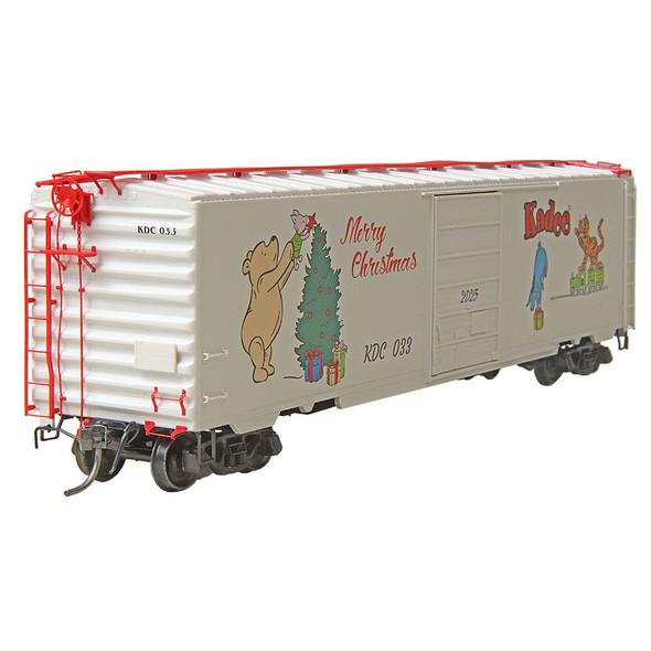 Kadee #6933 Winnie-the-Pooh & Friends 2025 Christmas Car w/ Red Details KDC #033 - RTR 50' PS-1 Boxcar HO Scale