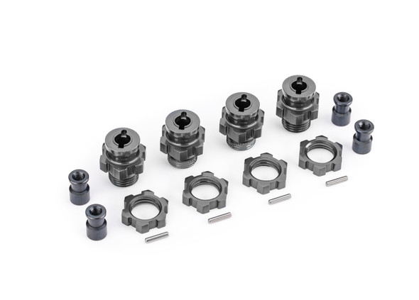 Traxxas 9086-GRAY 17mm Aluminum Wheel Hubs w/ Nuts (4)