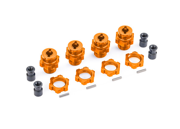 Traxxas 9086-ORNG 17mm Aluminum Wheel Hubs w/ Nuts (4) Orange