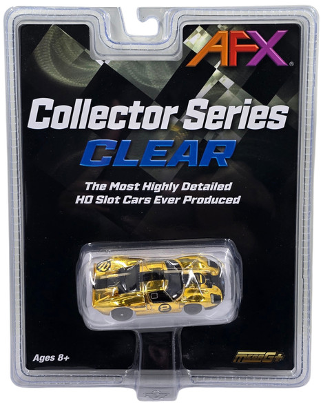 AFX Ford GT40 MKII #2 Gold Chrome / Black Edition Mega G+ Chassis HO Slot Car (2)