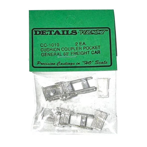 Details West CC-1010 Cushion Coupler Pockets - Most 60' Freight Cars (2) HO Scale