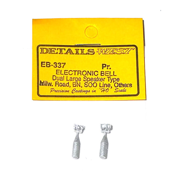 Details West EB-337 Electronic Bells (2) Dual Large Speaker Type HO Scale