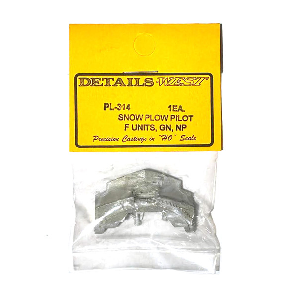 Details West PL-314 Snow Plow Pilot w/Cast Coupler Cut Lever Great Northern HO Scale