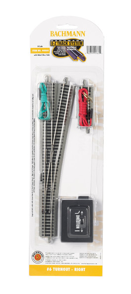 Bachmann 44860 EZ-Track #6 Right-Hand Turnoutt w/ Nickel Silver Rails N Scale