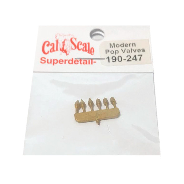 Cal Scale 190-247 Pop Valves Large Style Steam Locomotives Brass Castings (6) HO Scale