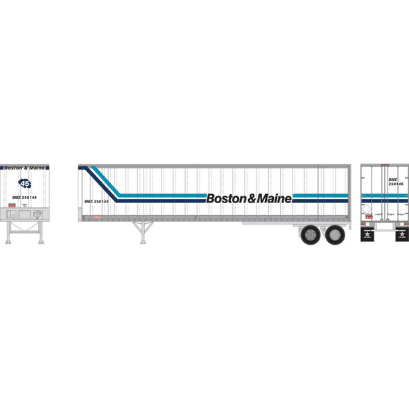 Athearn ATH16108 45' Fruehauf Z-Van Trailer RTR - B&M #250146 HO Scale